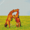 Wild Fighting Horses Diamond Painting