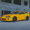 Yellow Supra Mk4 Diamond- Diamond Painting