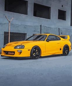 Yellow Supra Mk4 Diamond- Diamond Painting