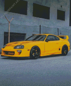 Yellow Supra Mk4 Diamond- Diamond Painting