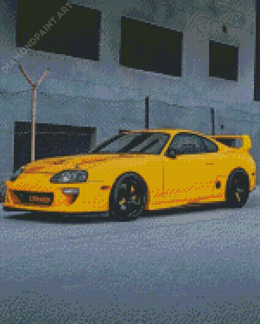 Yellow Supra Mk4 Diamond- Diamond Painting