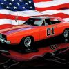 1969 General Lee And Flag Diamond Painting