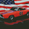 1969 General Lee And Flag Diamond Painting