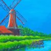 Abstract Windmill And Blue Sky Diamond Painting