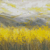 Abstract Yellow And Gray Landscape Diamond Painting