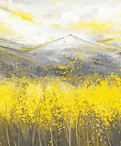 Abstract Yellow And Gray Landscape Diamond Painting