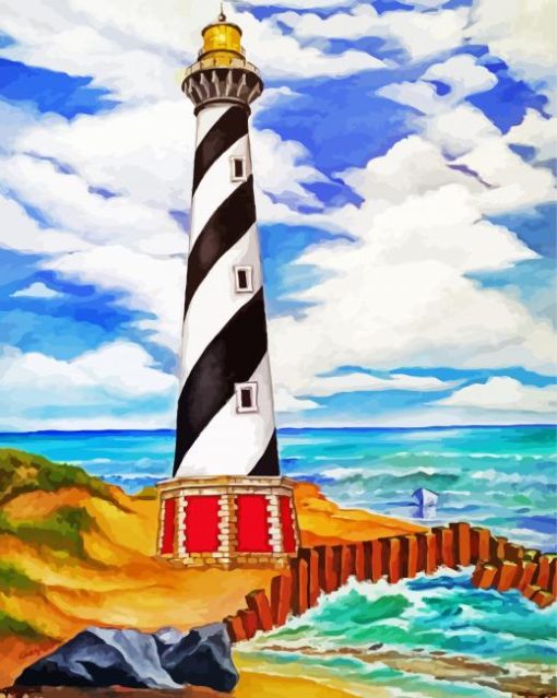 Aesthetic Cape Hatteras Lighthouse Art Diamond Painting