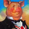 Aesthetic Pig Wearing Suit Diamond Painting