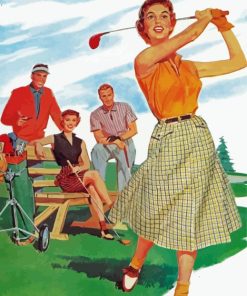 Aesthetic Vintage Golfer Diamond Painting