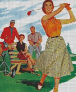 Aesthetic Vintage Golfer Diamond Painting