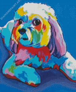 Colorful Cavachon Dog Diamond Painting