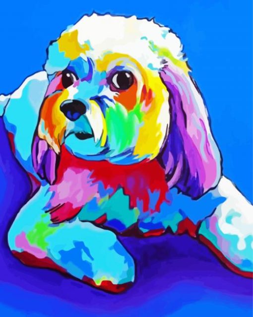 Colorful Cavachon Dog Diamond Painting