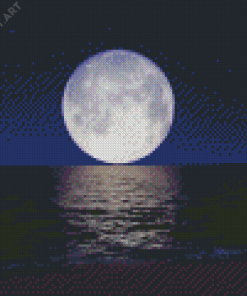 Aesthetic Moon Over Sea Night Diamond Painting