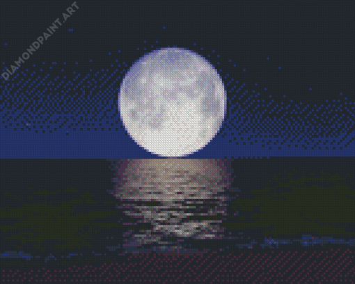 Aesthetic Moon Over Sea Night Diamond Painting