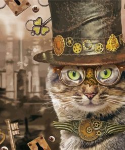 Aesthetic Steampunk Cat Diamond Painting