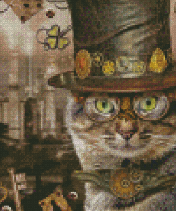 Aesthetic Steampunk Cat Diamond Painting