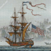 American Tall Ships Flag Art Diamond Painting