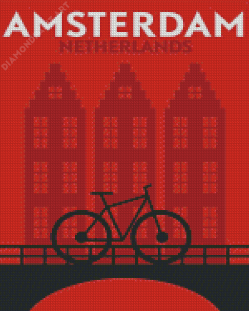 Amsterdam Bicycle Poster Diamond Painting