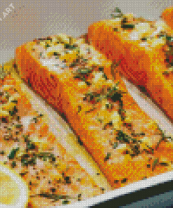 Baked Salmon Fish Diamond Painting