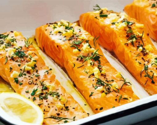 Baked Salmon Fish Diamond Painting