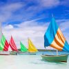 Beach Colorful Sailboats Diamond Paintings