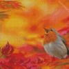 Bird In Autumn Tree Diamond Painting