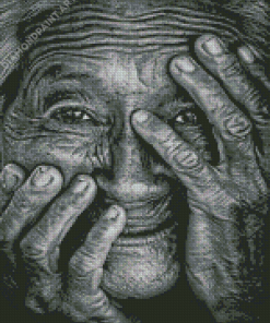 Black And White Old Lady Face Diamond Paintings