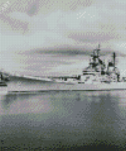 Black And White USS Iowa Diamond Painting