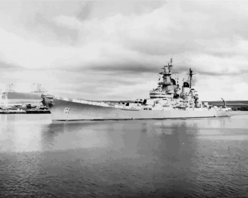 Black And White USS Iowa Diamond Painting