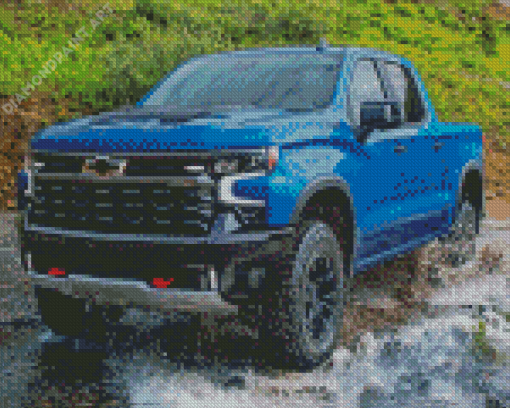 Blue Chevrolet Silverado Diamond Painting