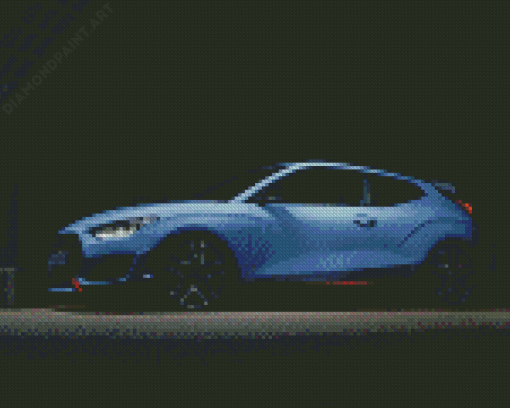 Blue Veloster Car Diamond Painting