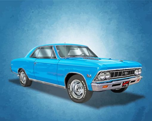 Blue Chevelle SS Art Diamond Painting