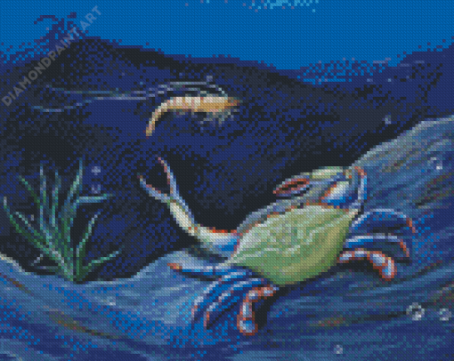 Blue Crab Under Sea Diamond Painting