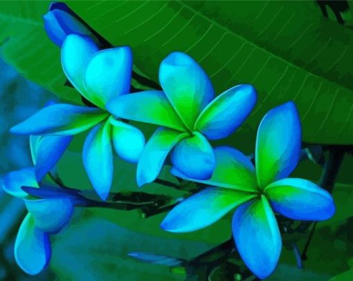 Blue Plumeria Diamond Paintings