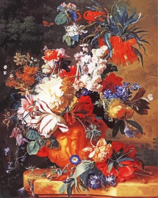 Bouquet Of Flowers In An Urn Van Huysum Diamond Paintings