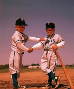 Boys Playing Baseball Diamond Painting