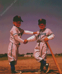 Boys Playing Baseball Diamond Painting