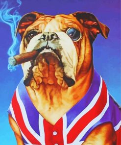 British Bulldog Smoking Cigar Diamond Paintings