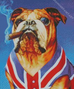 British Bulldog Smoking Cigar Diamond Paintings