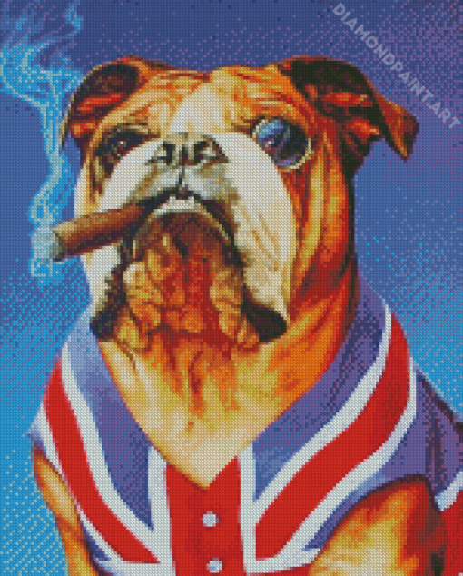 British Bulldog Smoking Cigar Diamond Paintings