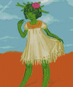 Cactus Girl Diamond Painting