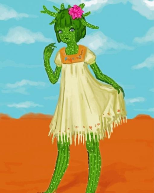 Cactus Girl Diamond Painting