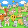 Cartoon Kittens And Puppies Diamond Painting