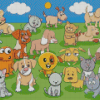 Cartoon Kittens And Puppies Diamond Painting