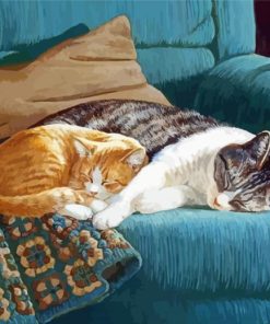 Cat And Kitten Snuggling Diamond Painting