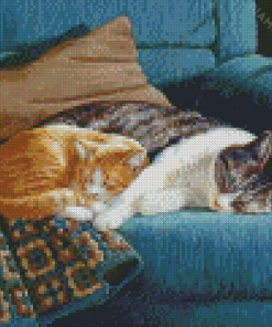 Cat And Kitten Snuggling Diamond Painting