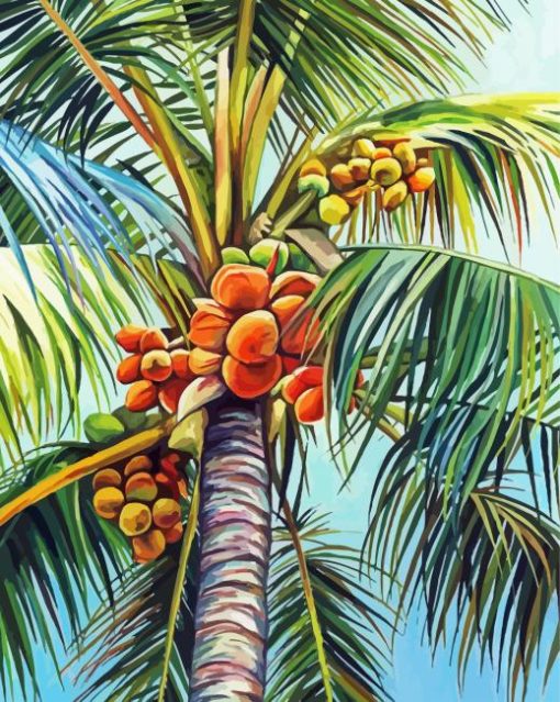 Coconut Tree Art Diamond Painting