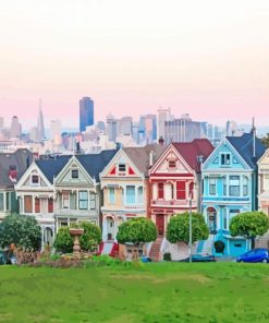 Color House San Francisco Buildings Diamond Paintings