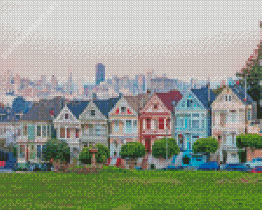 Color House San Francisco Buildings Diamond Paintings