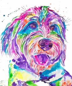 Colorful Bernedoodle Art Diamond Painting